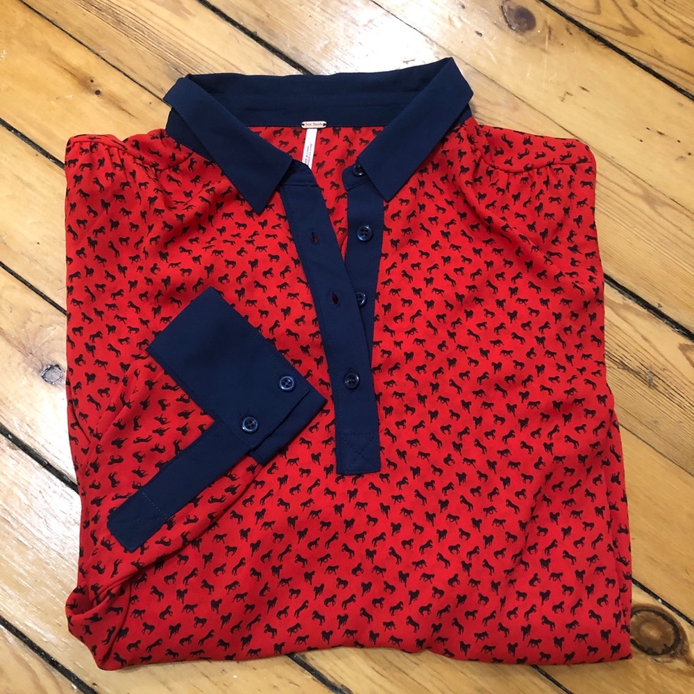 Horse Print Blouse Free People